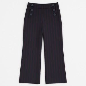 Loft Pants Julie Trouser‎ Wide Leg Sailor Buttons High Waist Career Casual 4